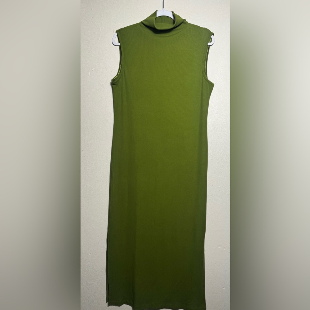 House of Harlow 1860 ribbed Olive Green Turtleneck Maxi Dress Medium